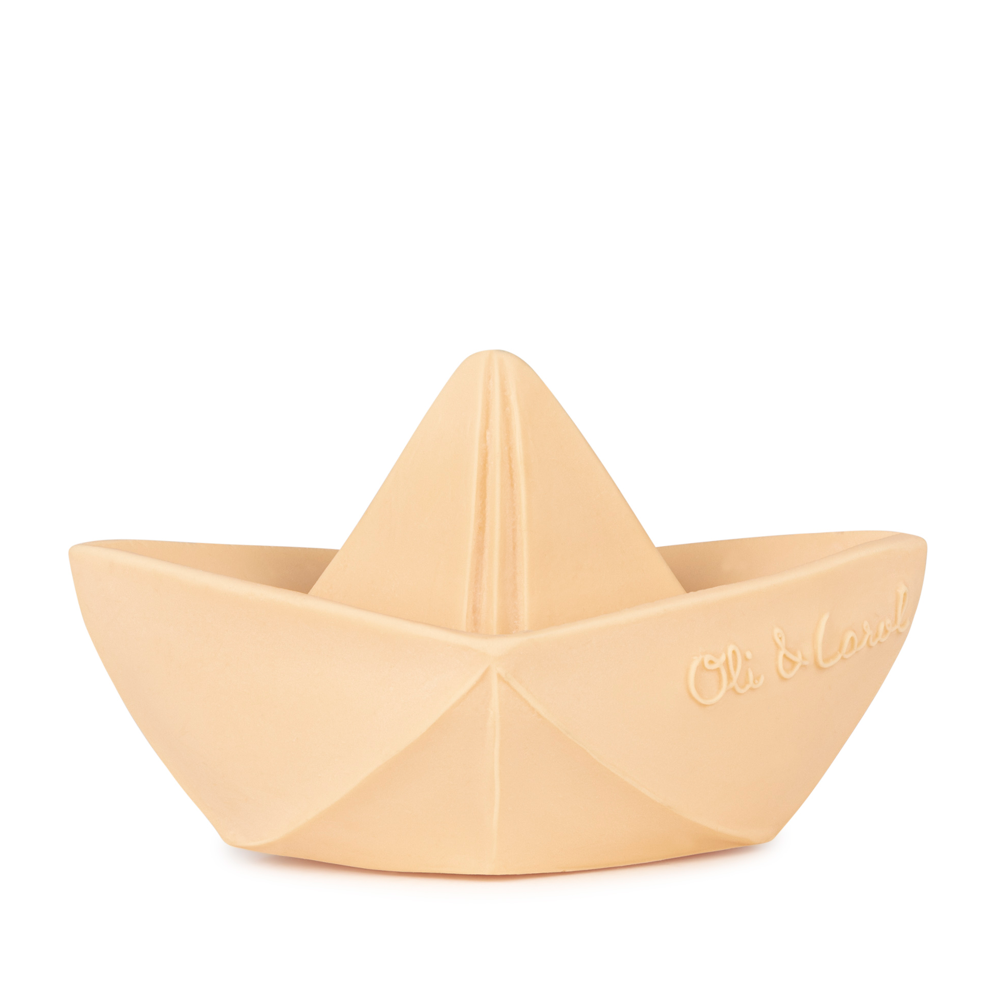 Mordedor y juguete de baño ecológico barco nude - Origami Boat Nude