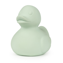 Cargar imagen en el visor de la galería, Mordedor y juguete de baño ecológico pato verde mint - Monochrome Mint
