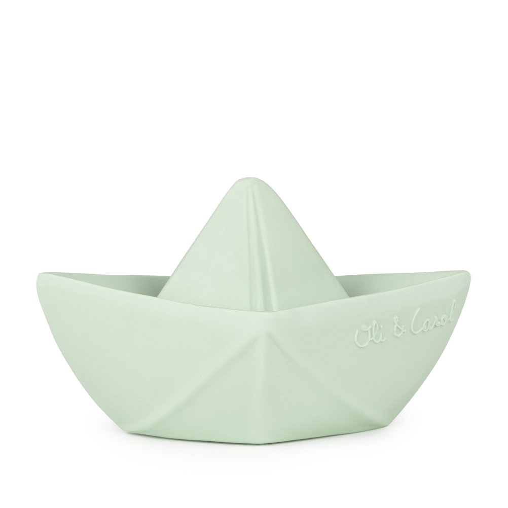 Mordedor y juguete de baño ecológico barco mint - Origami Boat Mint