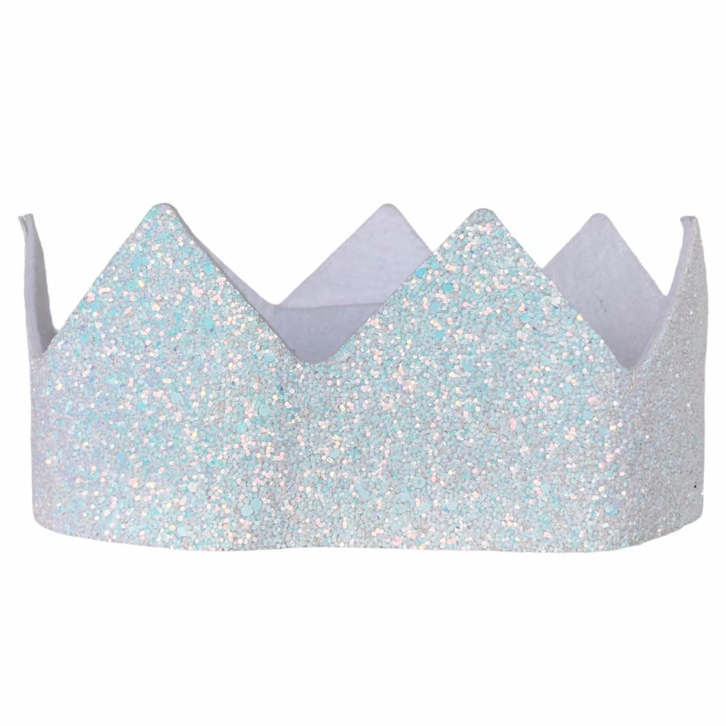 Corona de princesa con purpurina - Blanca