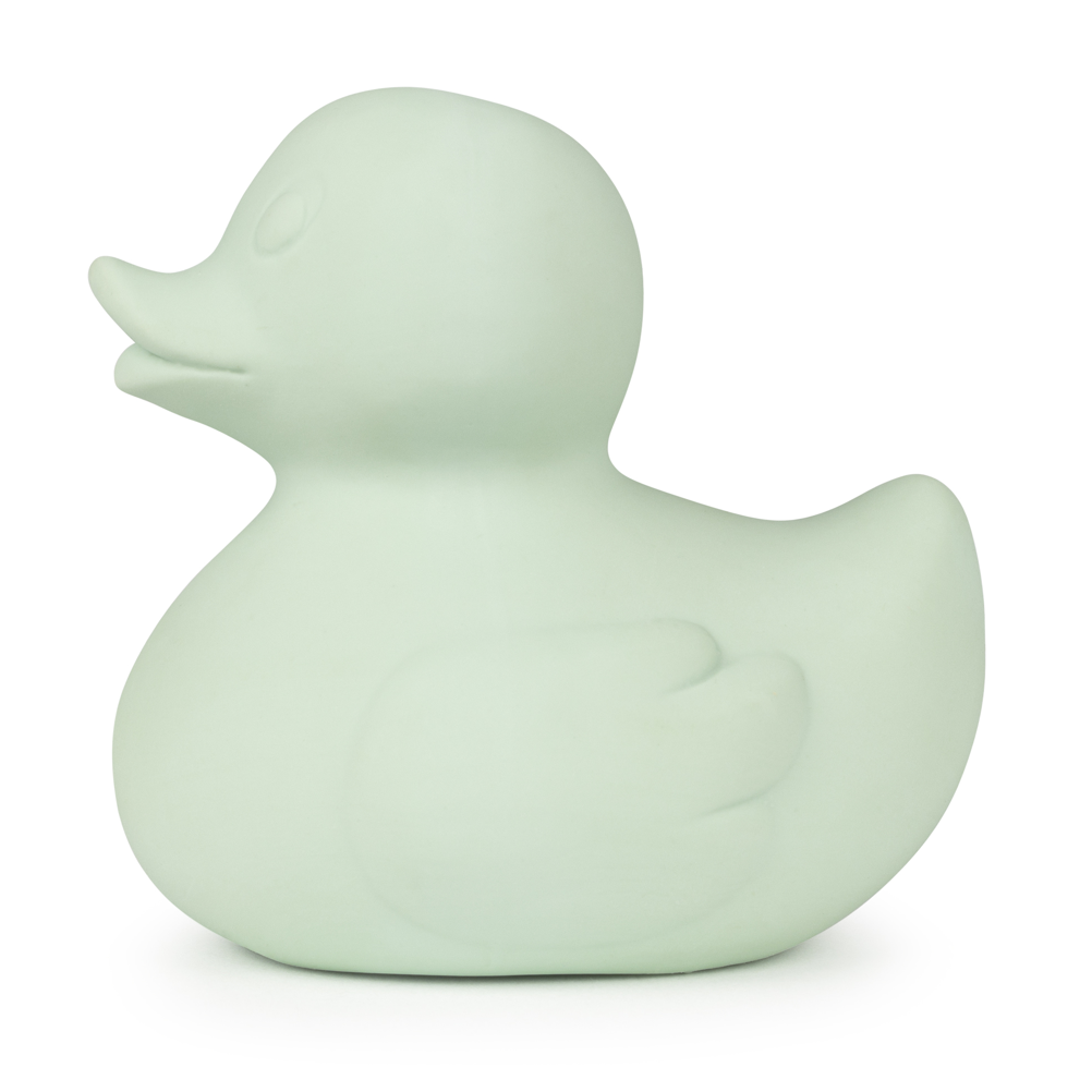 Mordedor y juguete de baño ecológico pato verde mint - Monochrome Mint