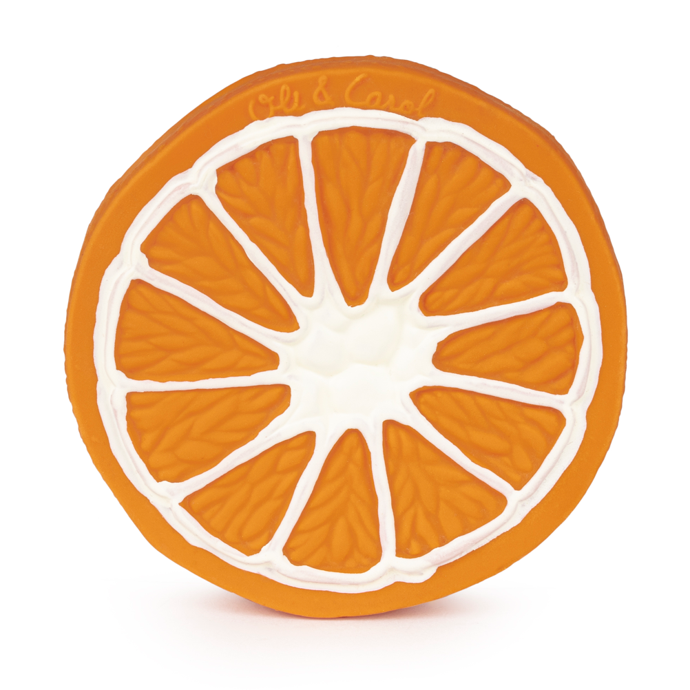 Mordedor y juguete de baño ecológico naranja - Clementino The Orange