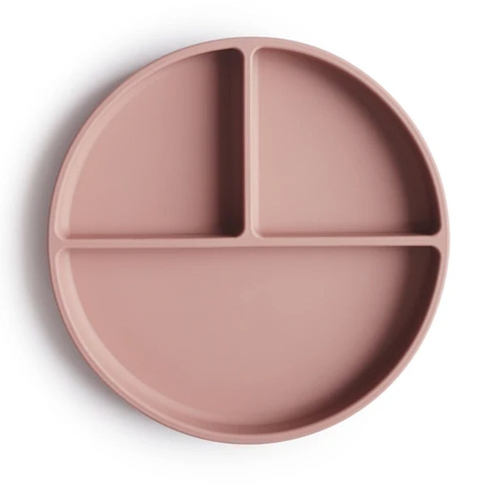 Plato compartimentos silicona - Rosa blush
